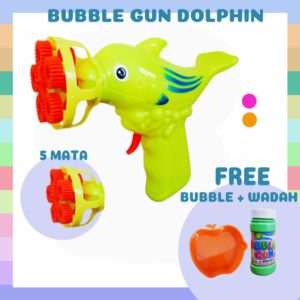 (BISA COD) Bubble Gun Dolphin 5 Mata / Mainan Anak Tembak Gelembung Air Sabun