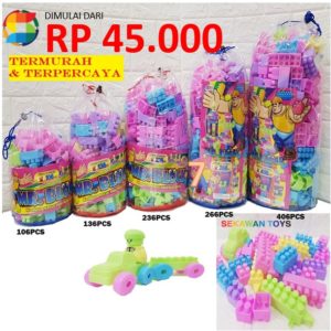 Sekawantoys Mainan Edukasi Anak LEGO Puzzle Mr Block isi 136 pc / blok bongkar pasang [136G]