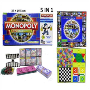 (BISA COD) Monopoly 5 In 1 Halma , Catur ,Ular Tangga , Ludo TERMURAH!!